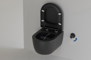 WC Bidet mit Kaltwasser Funktion in Schwarz matt von der Serie Lifa