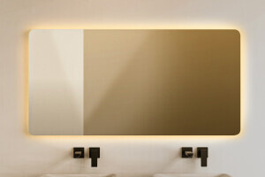 Badspiegel mit indirekter Beleuchtung Ecken abgerundet...