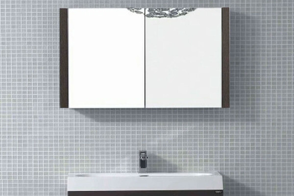 Badmöbel Spiegelschrank 76 cm mit Seiten Walnuss oder Weiß