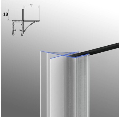 Duschdichtung Dichtleiste Modell 6 für 6mm Glasstärke 30cm