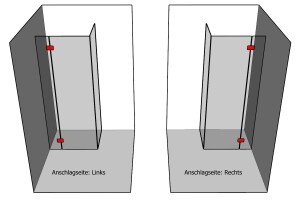 Duscht&uuml;rbeschlag &quot;Berta&quot; f&uuml;r Glas-Glas in Chrom Hebe Senkmechanismuss links