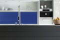 Glasrückwand Küche in Blau Ral 5002