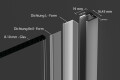 Aluminium Duschkabinen U-Profil schmal f&uuml;r 8-10 mm Glasst&auml;rke - Line - Ansicht 2