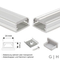 Aluminiumprofil Ecke 1m mit kreisförmiger Abdeckung für LED