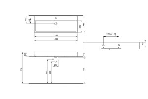 Wandwaschtisch Aufsatzbecken Wei&szlig; matt 120x46 cm