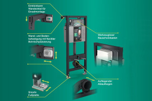 WC Set Sp&uuml;lrandlos Kurz - Lifa Schwarz - Mepa Sp&uuml;lkasten Zero