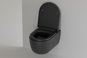 WC Set Sp&uuml;lrandlos Lang - Lifa Schwarz - Mepa Sp&uuml;lkasten Zero