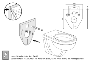 Schallschutz-Set (Geeignet für: Wand-WC + Bidet)