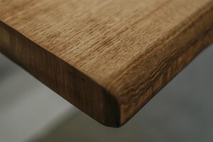 XXL Waschtischplatte Holz aus Eiche mit Baumkante 265 x 57 cm