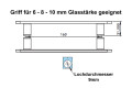 Griffstange Sleek Chrom 21cm - Doppelgriff f&uuml;r Glast&uuml;ren 6-8-10mm - Ansicht 2