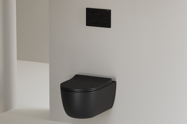 Hänge WC schwarz matt Komplettset Geberit Spülkasten Sigma01