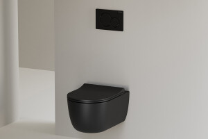 H&auml;nge WC schwarz matt Komplettset Geberit Sp&uuml;lkasten Sigma01