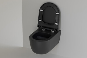 H&auml;nge WC schwarz matt Komplettset Geberit Sp&uuml;lkasten Sigma01