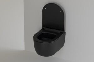 Sp&uuml;lrandloses H&auml;nge WC 49cm schwarz matt Geberit Komplettset Sigma01