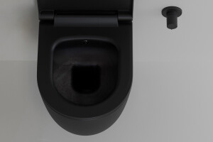 H&auml;nge Toilette mit Bidetfunktion Vitra Kaltwasserventil - Lifa Schwarz Matt 49 cm