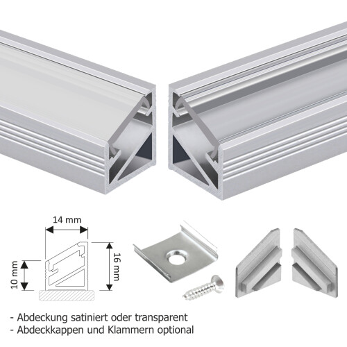 LED Aluprofil Aluminium Profil Halterung für LED Streifen - Ansicht 7